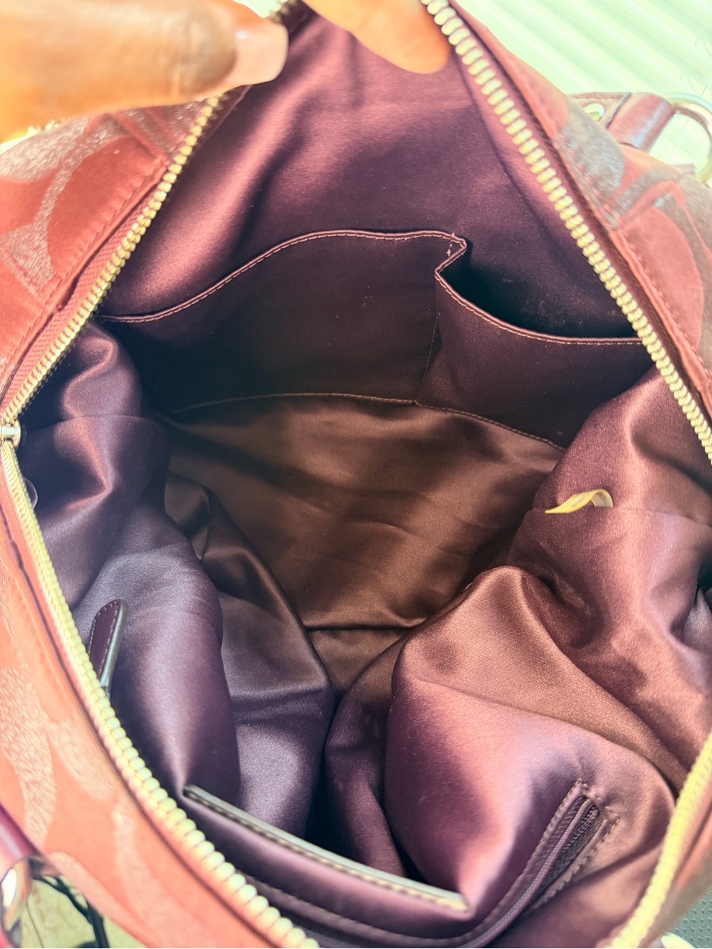 Coach Signature Satchel in Burgundy and Deep Red - Picture 8 of 15